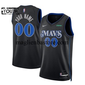 Maglia NBA Dallas Mavericks Personalizzate 2023-2024 Nike City Edition Nero Swingman - Bambino